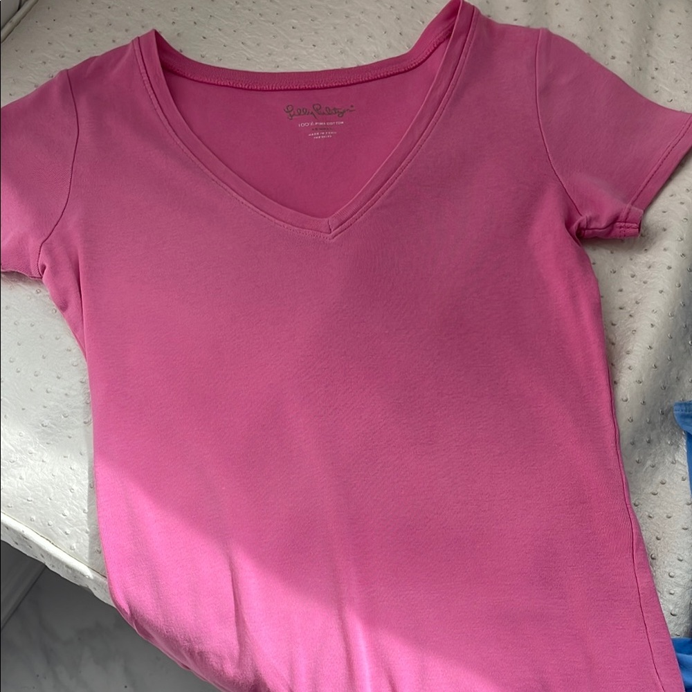 Lilly Pulitzer Pink Fitted Short Sleeve Tee